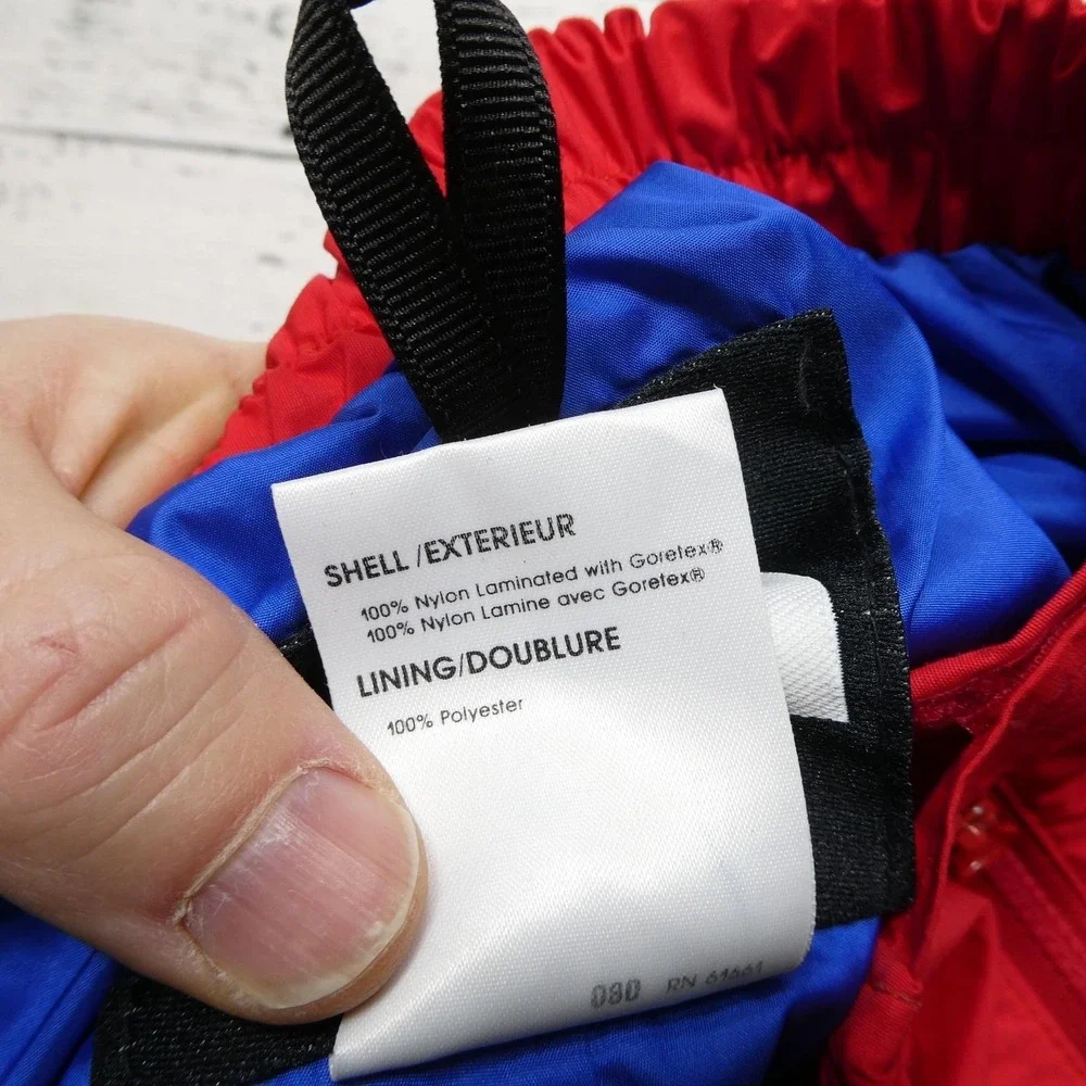 Vintage The North Face Pants Mens Medium Red Blue Gore-Tex Rain Ski‎ USA 90s